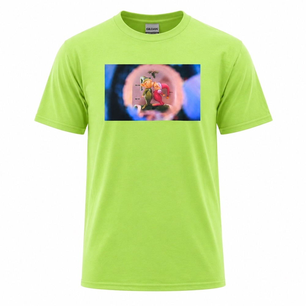 Nightmare Before Christmas Elves Graphic Cotton Medium Lime Green Festive Tee